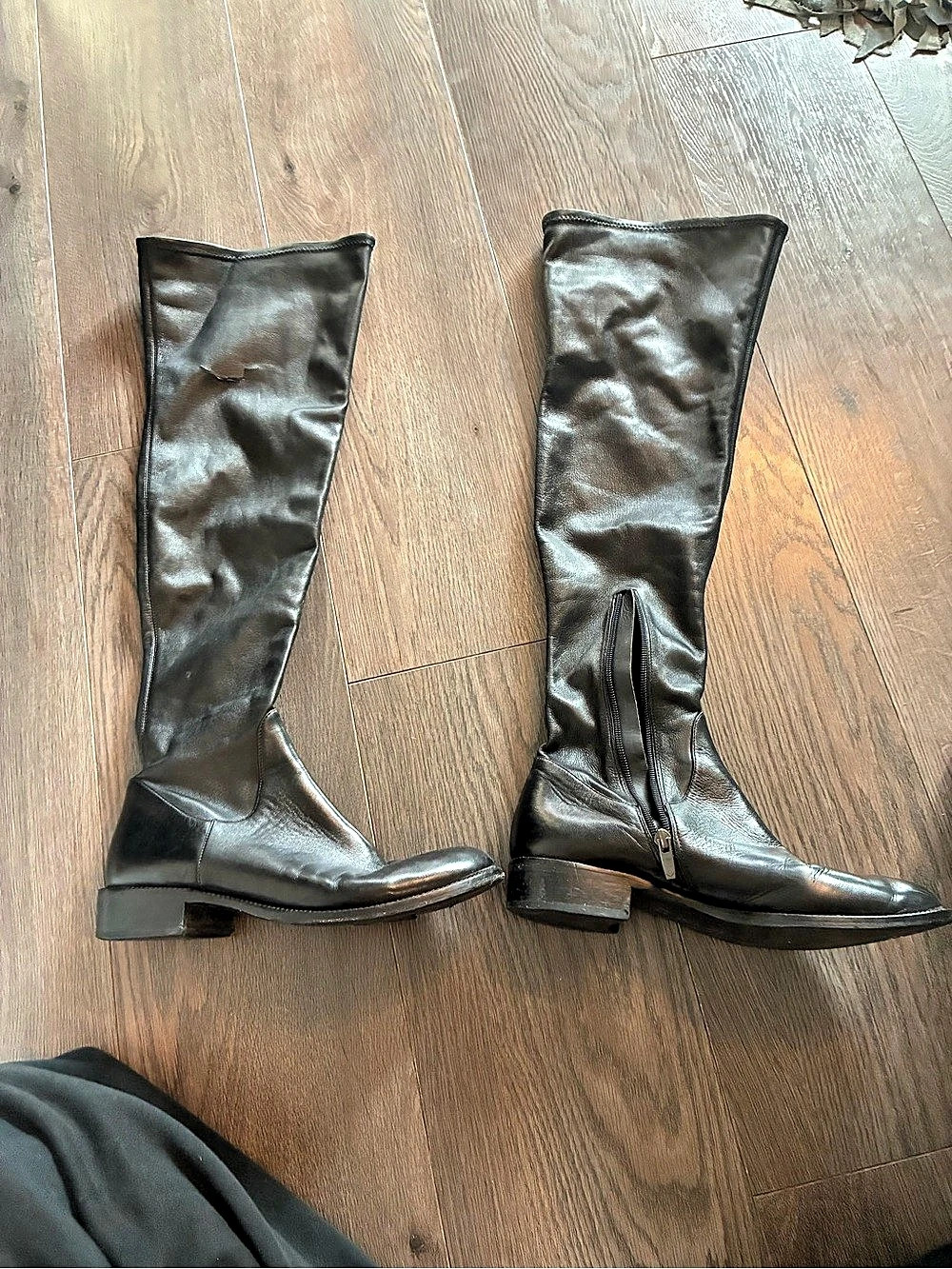 Via Spiga Black Leather-Look Tall Boots US 8.5